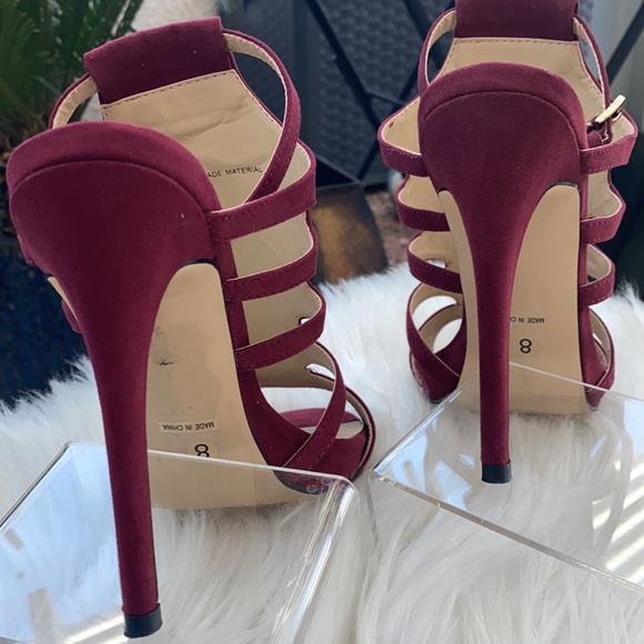 🌸MIA BURGUNDY CAGED HIGH HEELS🌸 - Picture 4 of 5